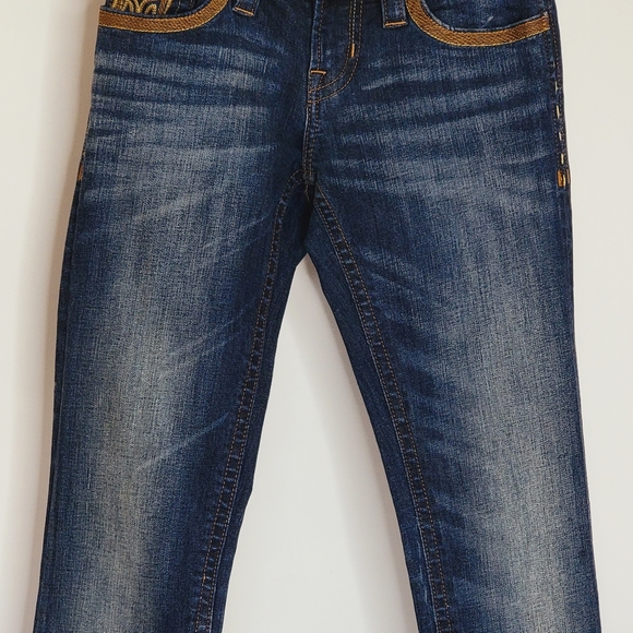 MEK USA DNM Designer Denim Jeans Gold Accent Niort Straight Leg Size 25x34 - Picture 4 of 15